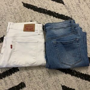Two pair cropped skinny jeans size 29